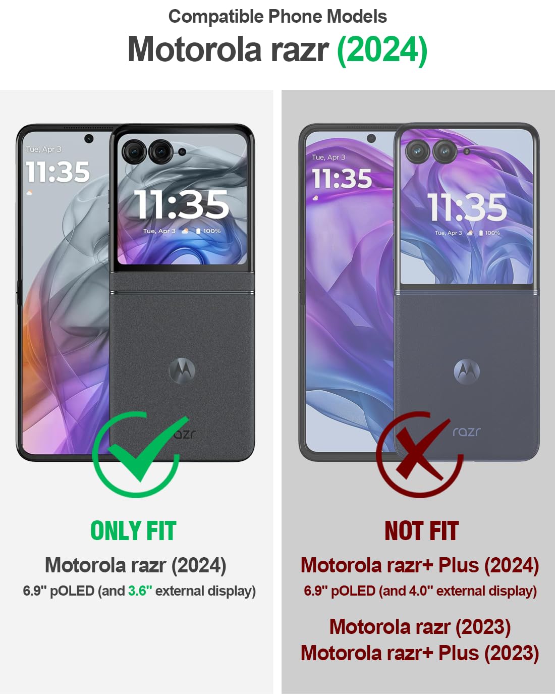 Poetic Spartan Case for Motorola Moto Razr 2024,[Kickstand][Hinge Protection][20FT Mil-Grade Drop Tested], Full-Body Rugged Shockproof Protective