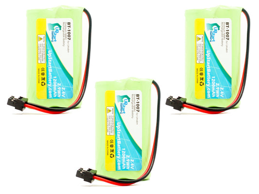 3X Pack - BT-1007 Battery for Uniden DCX150, DECT1580, DECT1560 and Panasonic KX-TG4000B, KX-TGA400B, KX-TGA420B Cordless Phones (1200mAh, 2.4V