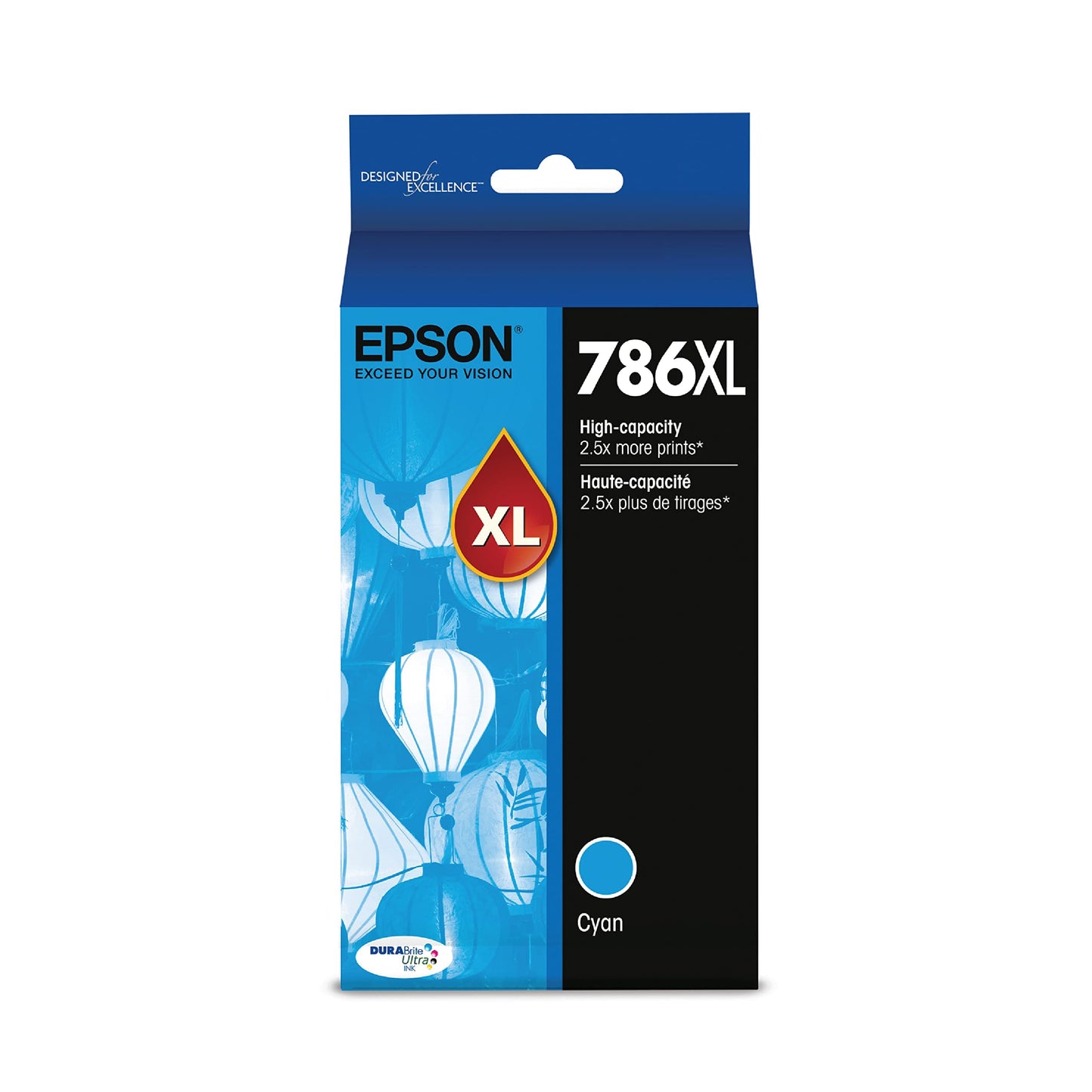 EPSON 786 DURABrite Ultra Ink High Capacity Cyan Cartridge (T786XL220-S) Works with WorkForce WF-5110, 5190, 5620, 5690