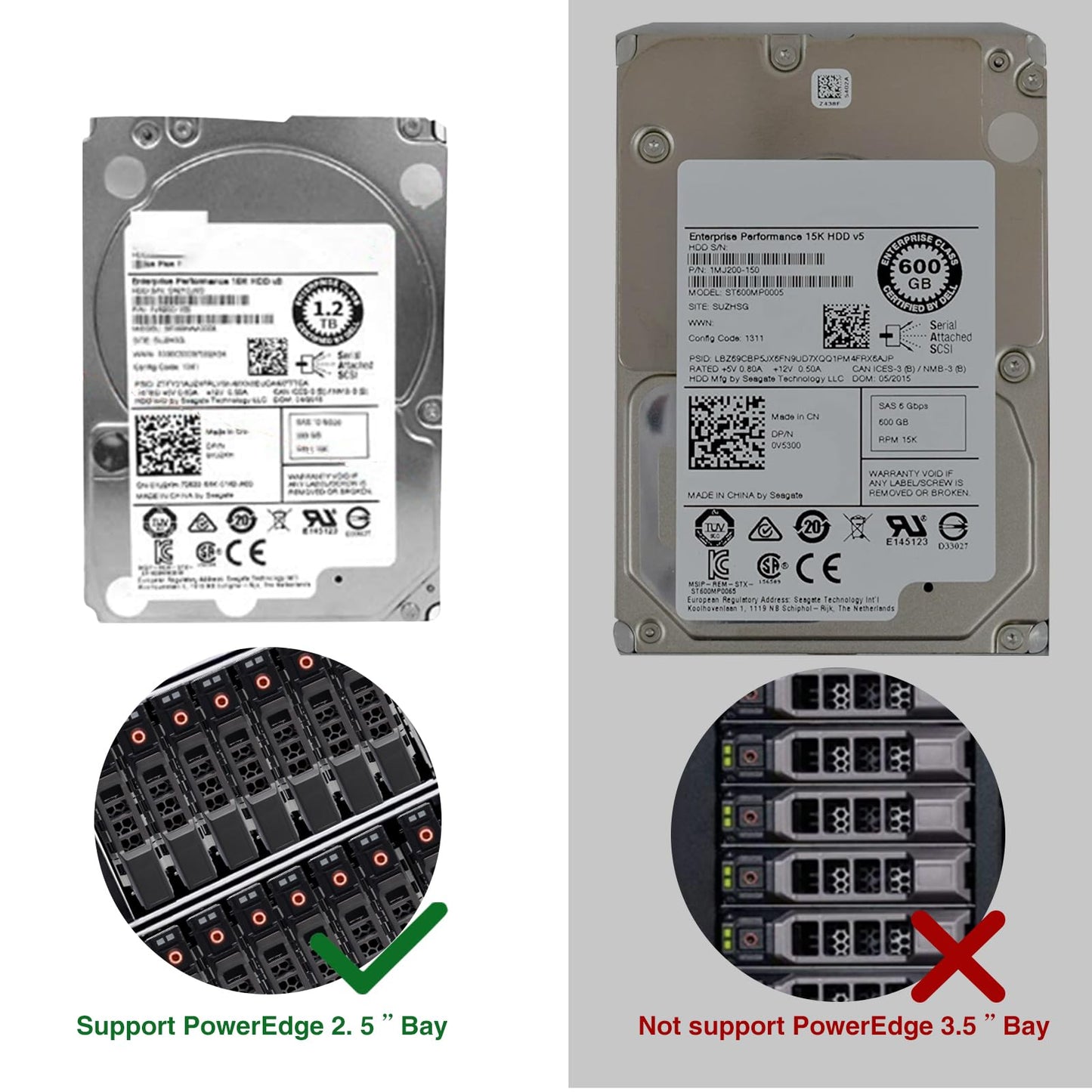Hard Drive Tray Caddy 2.5 SSD Caddy G176J 0G176J Hard Drive Bracket Compatible with Dell PowerEdge 14/13/12th Generation T440 T640 R730 R730XD R630