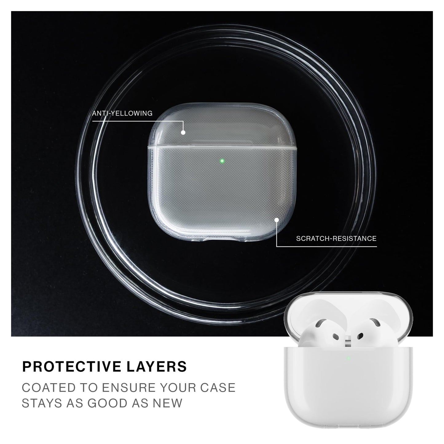 Native Union (Re) Clear Case for AirPods 4 - 100% Recycled - Supports Wireless Charging - Compatible with AirPods 4
