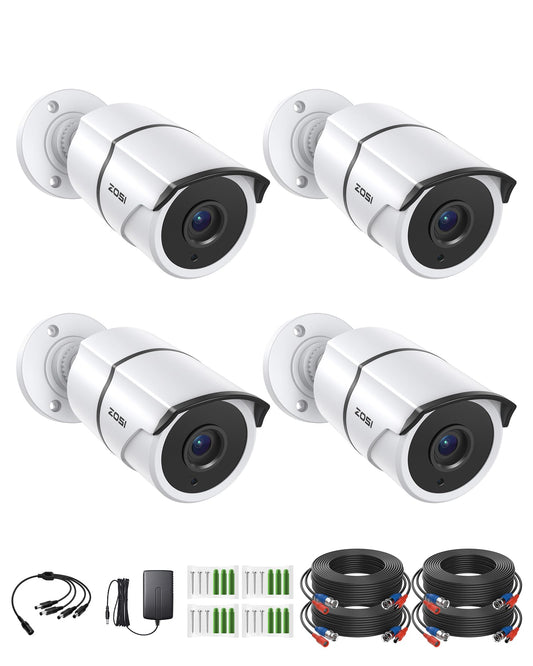 ZOSI 4PACK 1920TVL 1080P HD TVI Security Cameras 120ft Night Vision CCTV Cameras Home Security Day/Night Waterproof Camera for 720P,1080P,5MP,4K