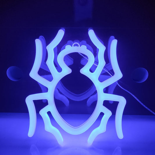 JYWJ Spider Double Sided Neon Signs,USB or 3-AA Battery Powered Neon Light,LED Desktop Wall Decoration,Various Parties,Decoration Of Business Premises