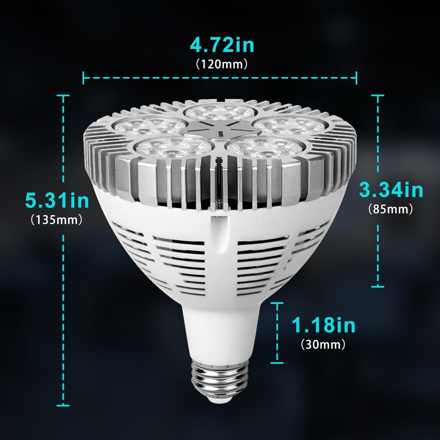 Aolyty 45W PAR38 LED Bulb, 6000K White Light, 3500 Lumens, E26 Base