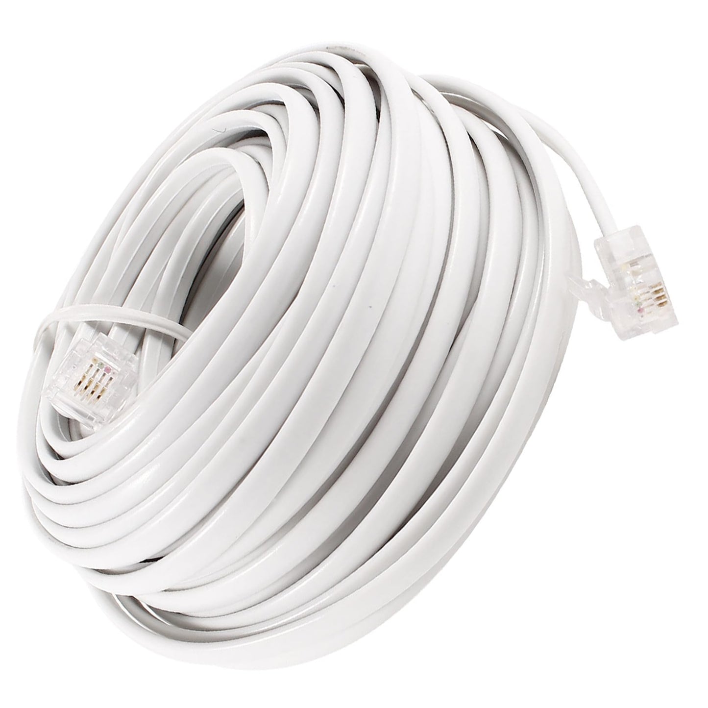uxcell 15M 6P4C RJ11 Telephone Cable, RJ11 to RJ11 Adapter Modular Extension Phone Line Cord for DSL Modems, Ethernet Network Cable High Speed Data