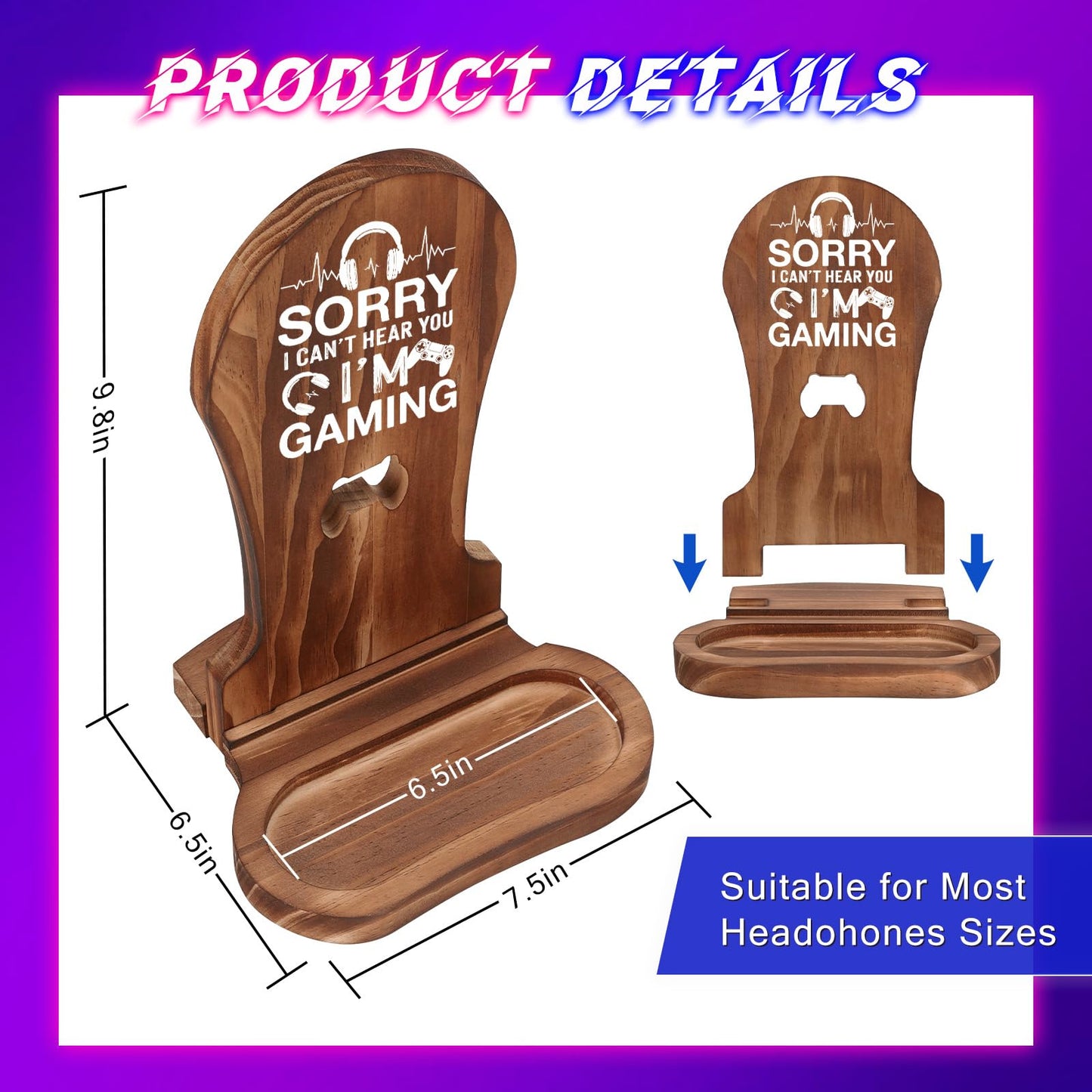 CryCarrot Gamer Gifts for Men Teenage Boys Birthday Fathers Day, Headphone Stand Gaming Birthday Gifts for Him Men Son Boyfriend Brother, Gamer Lovers