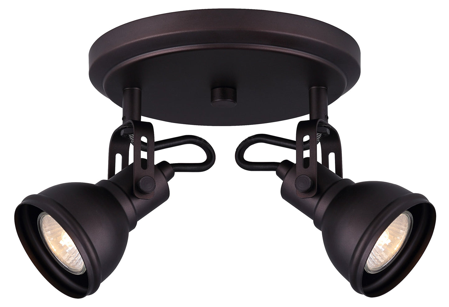 Canarm Polo 2-Light Track Lighting, Oil Rubbed Bronze Adjustable Ceiling or Wall Fixture Industrial Modern Design, Accent and Task Lighting