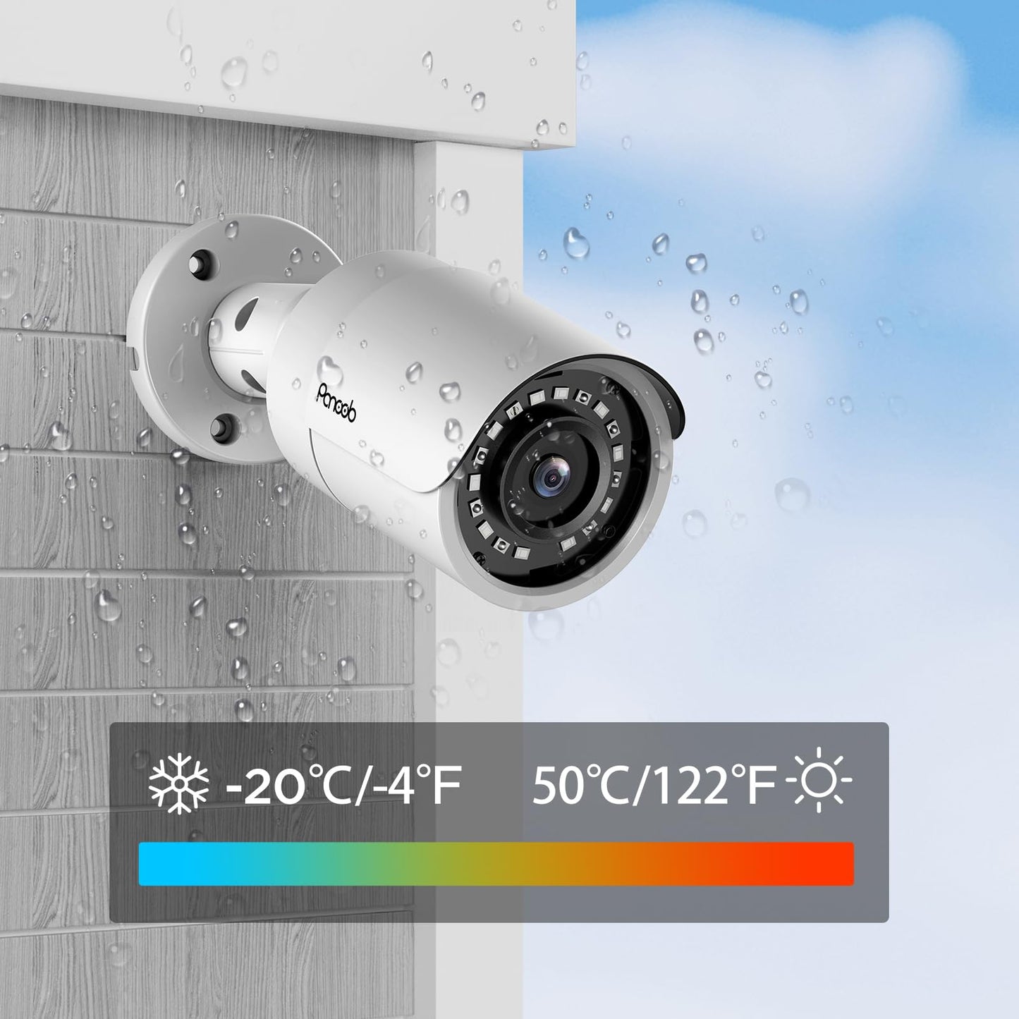 PANOOB UltraHD 4K PoE IP Bullet Security Camera Outdoor with Mic, H.265 8MP PoE Camera, AI Human Vehicle Detection 100ft IR Night Vision, Waterproof