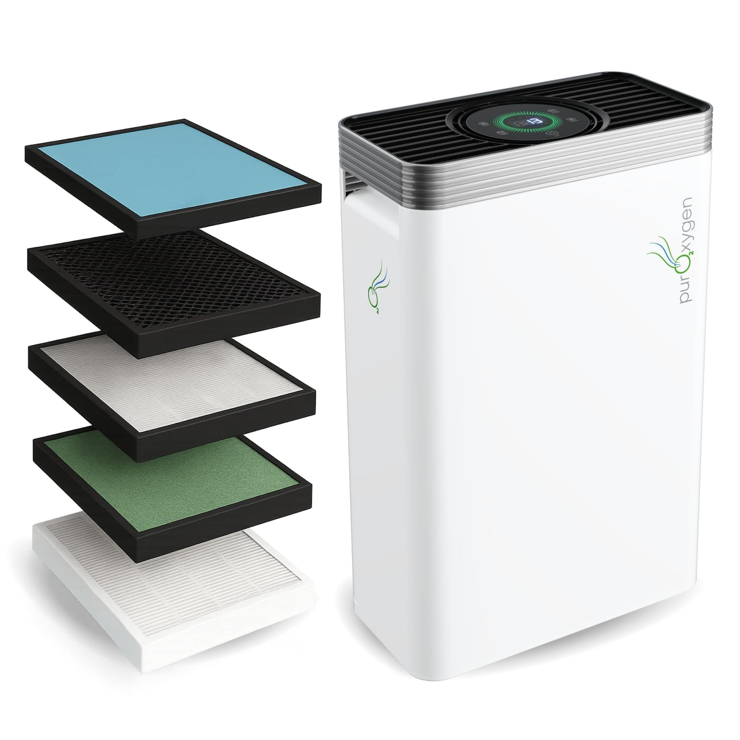 PURO²XYGEN Smart Air Purifiers For Home - Large Room Up to 2700 Sq Ft, H13