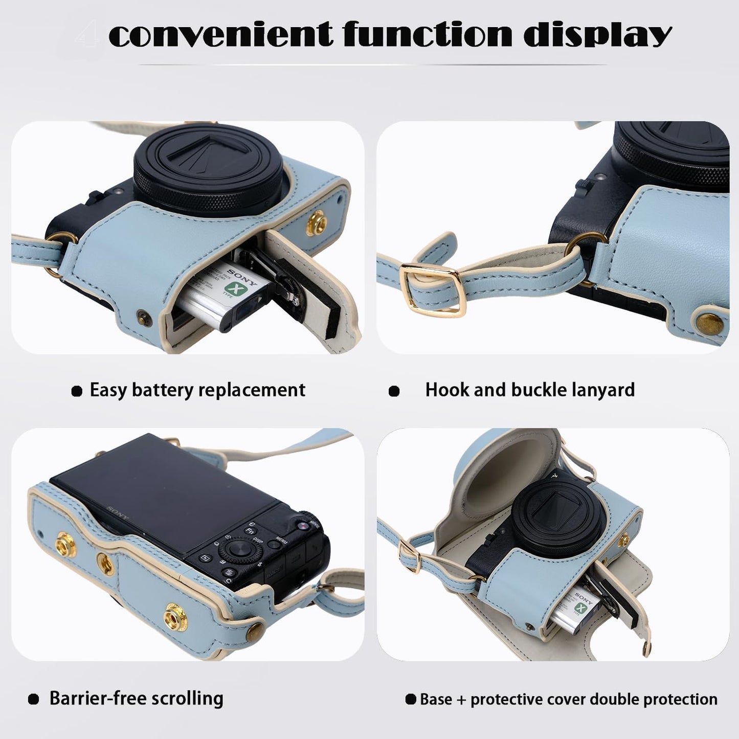Bowan for Sony rx100 case,for Sony rx100 vi case,dsc-rx100 Mark ii,dsc-rx100 iii,dsc-rx100 iv,dsc-rx100 v RX100 vii m6 5a m3 Protective Leather Camera