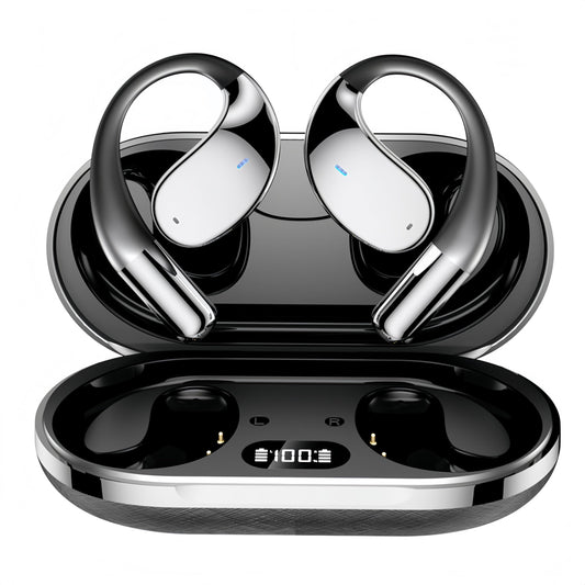 SHBQRS AI Real-Time Translation Wireless Bluetooth Earbuds, ANC Active Noise Cancelling Sports Headphones with 13mm Large Dynamic Driver, Open-Ear