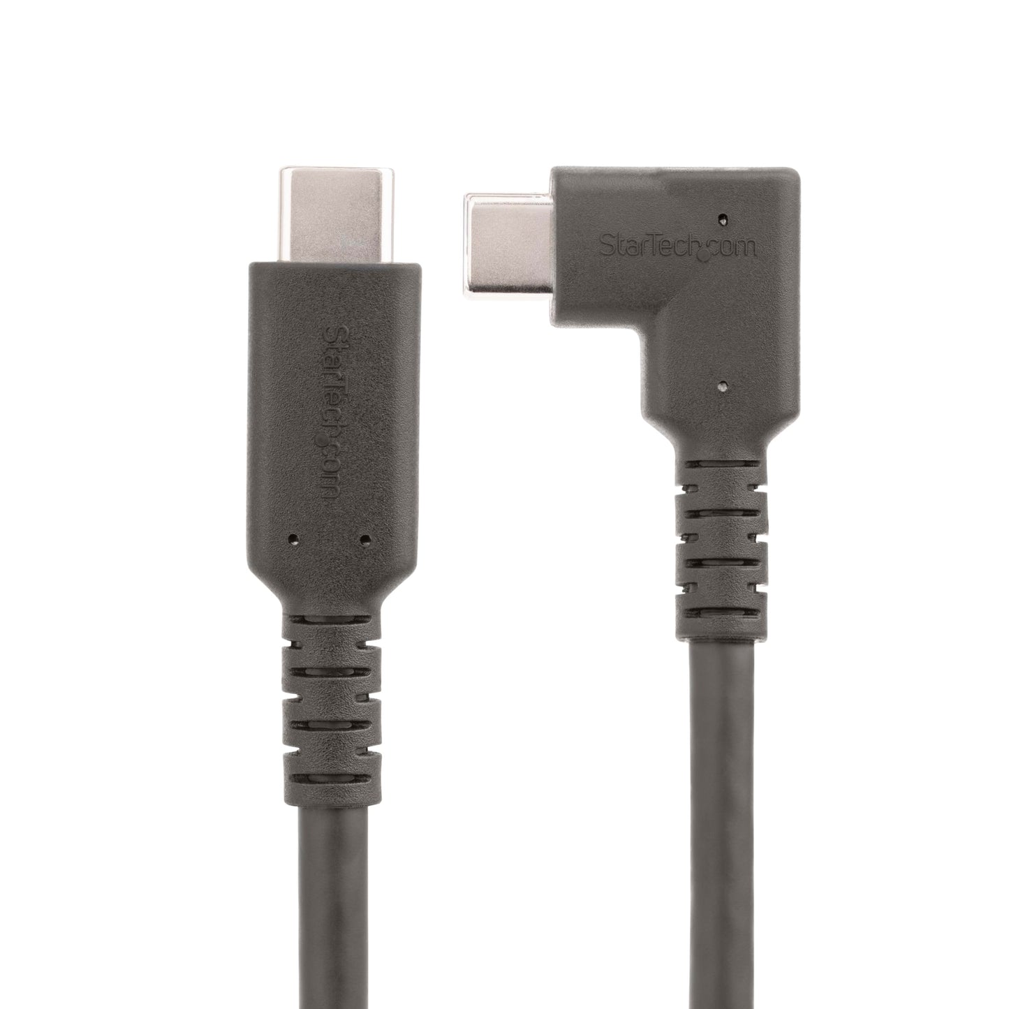 StarTech.com 3ft (1m) Rugged Right Angle USB-C Cable, USB 3.2 Gen 2 (10 Gbps), Full-Featured USB C to C Data Transfer Cable, 4K 60Hz DP Alt Mode, 100W