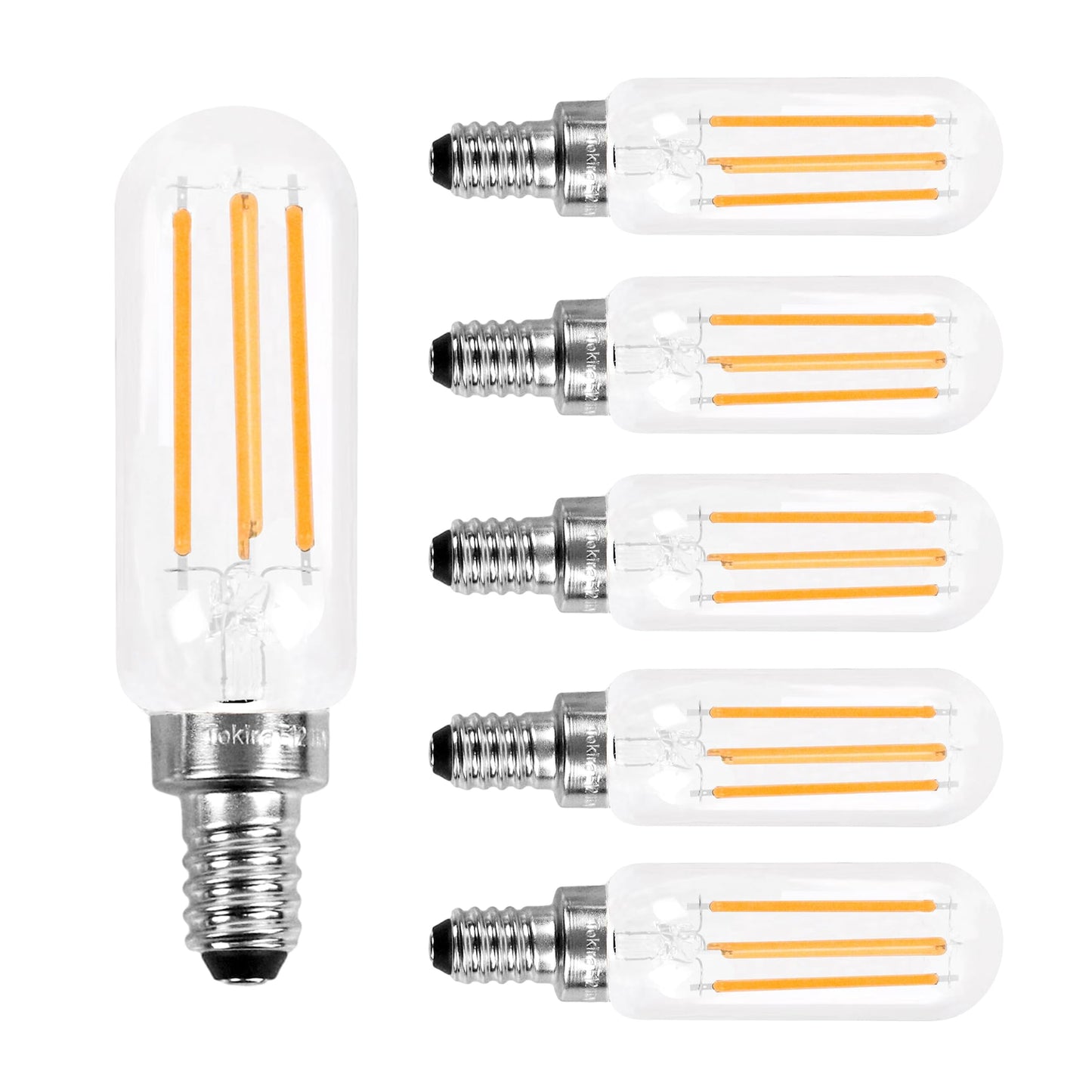 Retro LED Edison Bulb, E12 6W, Equivalent to 40W, 3000K 600 Lumens, Dimmable, Filament Bulb, High Brightness Warm White, Transparent Glass, 2 Sets