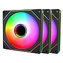 3PACK 120mm Case Fan, 5V ARGB Motherboard Computer Case Fans Quiet High Airflow Adjustable Light Effect Computer Cooling Fan, 3 Pack