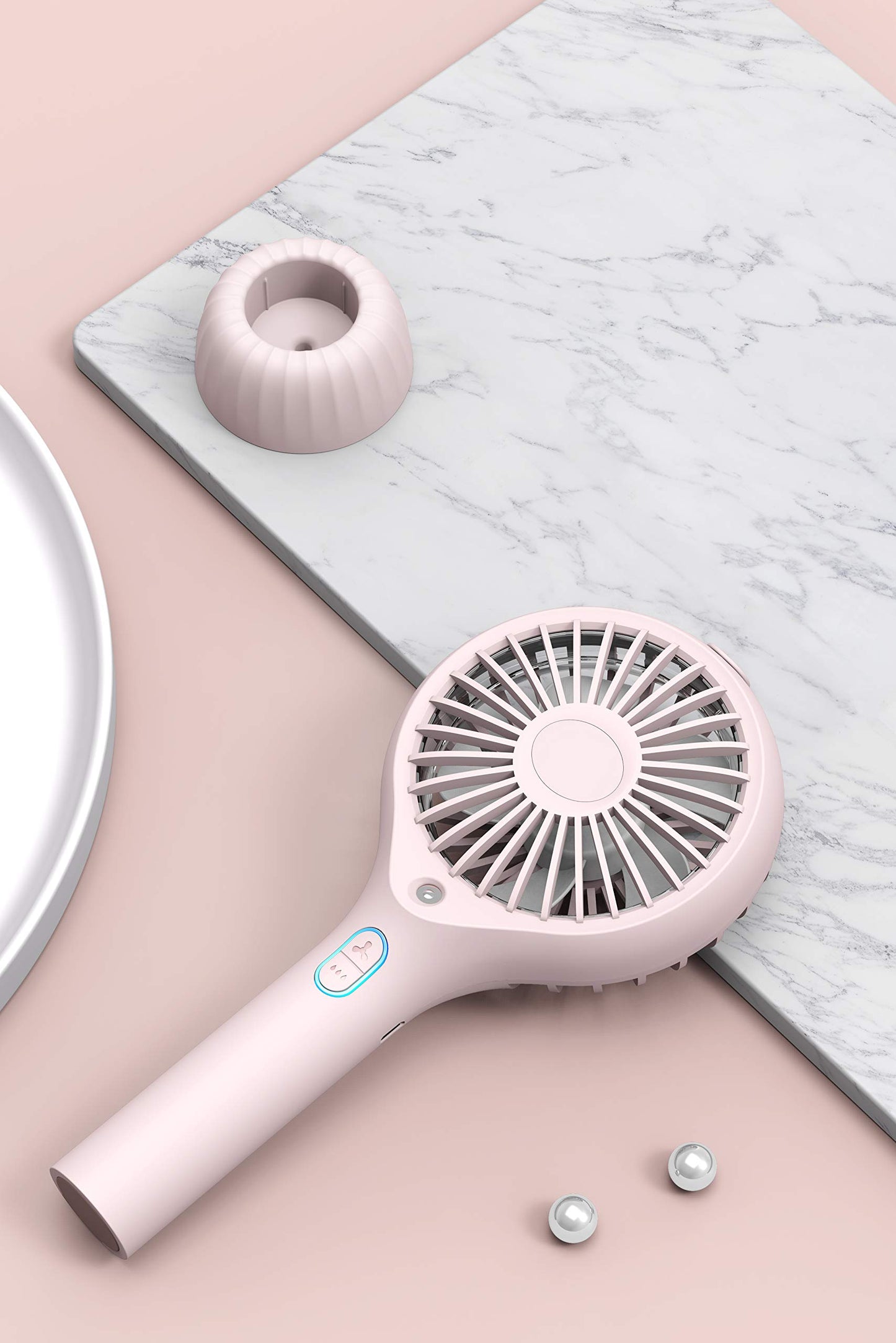 OKUT Mini Handheld Fan Personal Cooling Fan with 2100mAh USB Rechargeable Battery 3-9 Working Hours Battery Fan Folding USB Desk Fan Small Portable
