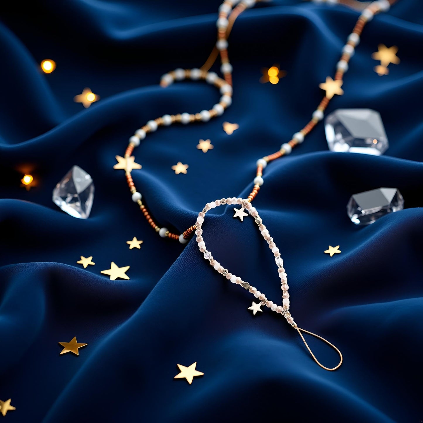 Calsgkspray Five-Pointed Star Pendant Beaded Strap - Cute Mobile Phone Strap Detachable Lanyard, Decor and Cell Phone Charms,Cell Phones Accessories