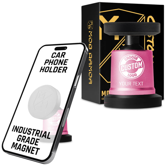 Mob Armor MobNetic Maxx - Customized Magnetic Phone Holder for Car, Personalized Car Phone Mount with 90-Degree Tilt, 360-Degree Rotation, Aluminum
