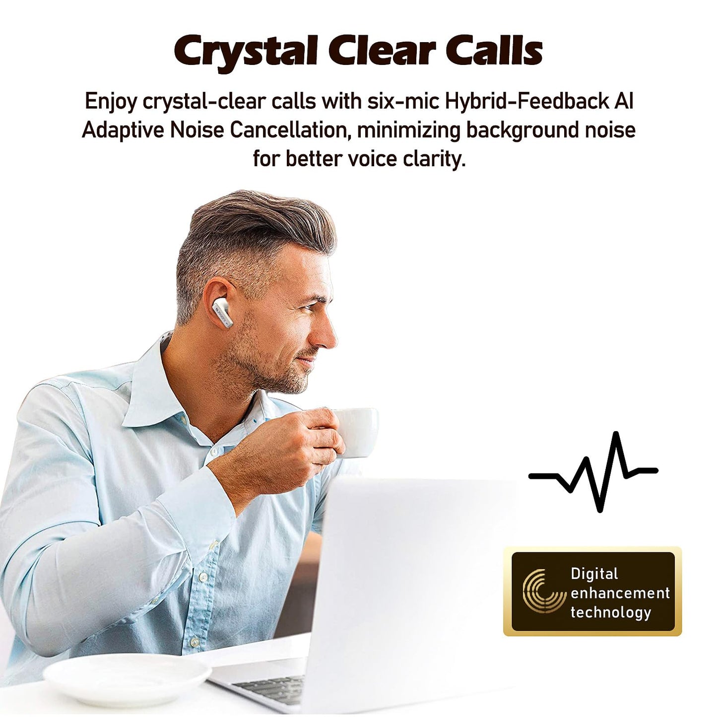 SANSUI Earbuds Wireless Bluetooth 5.4,ANC Noise Cancelling IPX4 Waterproof Stereo Headphones,up to 28 Hours of Battery Life,Deeper Bass,ENC Mics,W28