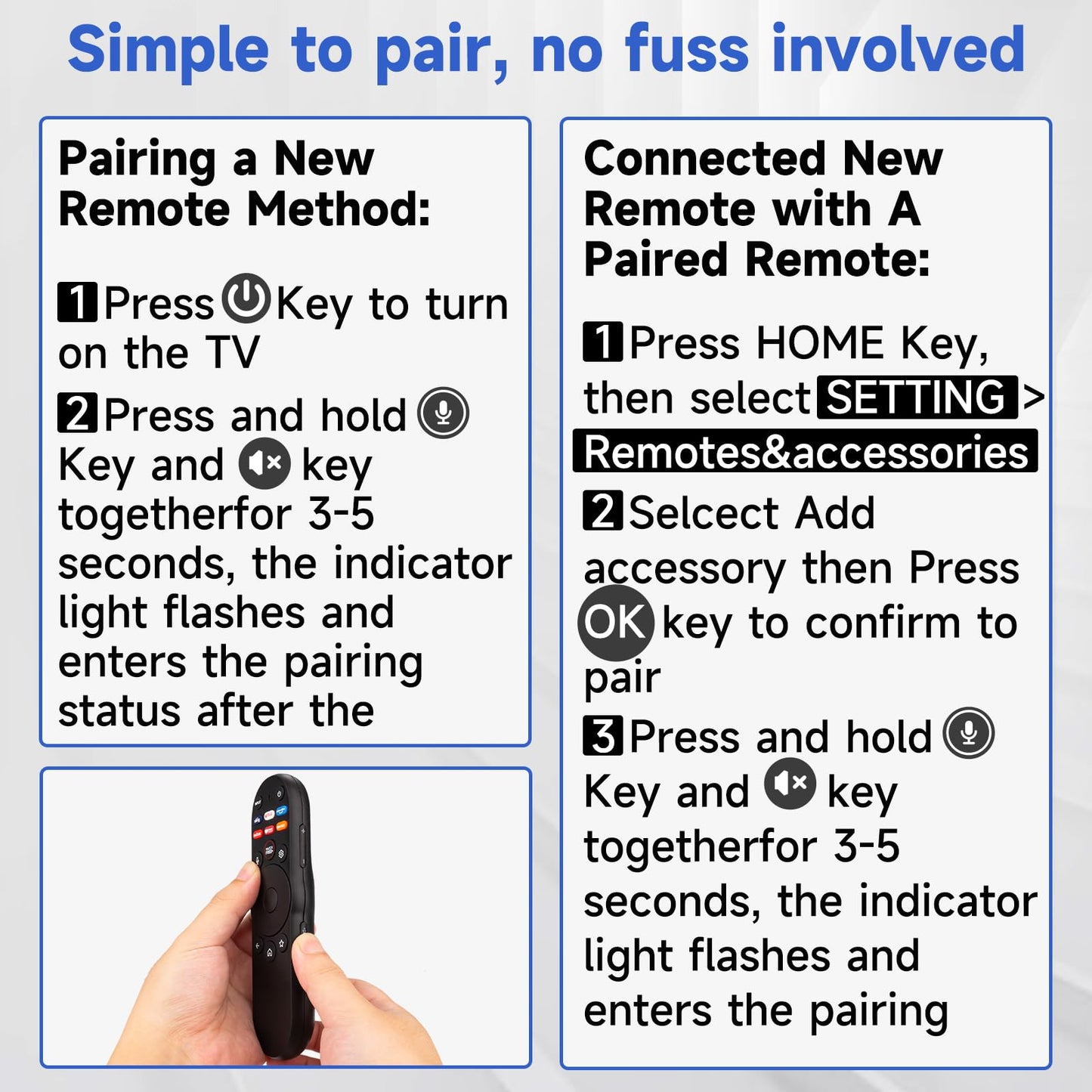 XRT270 for Vizio Smart TV Remote: Universal Voice Remote Control (50ft, 2X Faster) for Seniors, Kids & Family, No-Line-of-Sight, for Vizio FHD 4K