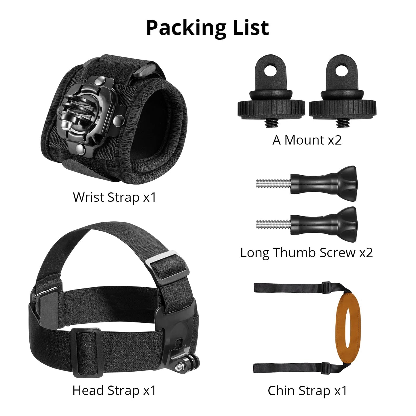 AKASO Action Camera Rock Climbing Kit Compatible with GoPro Hero 2 3 4 5 6 7 8 9 10 11, Portable Electronic Device Mount, Black