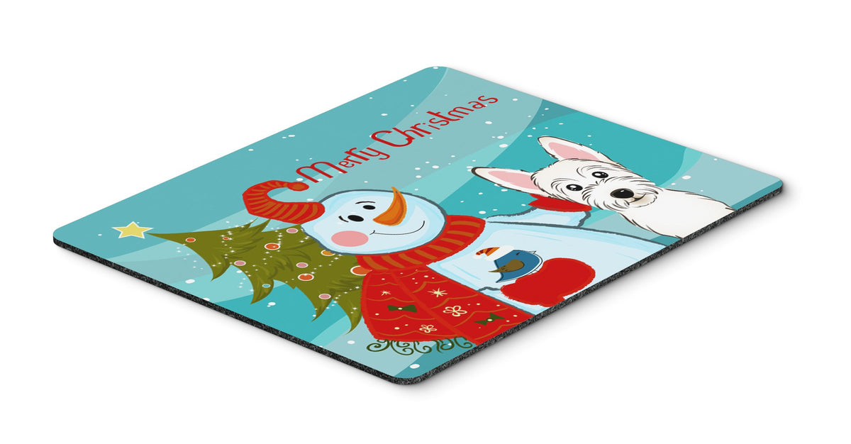 Caroline's Treasures BB1846MP Snowman with Westie Mouse Pad, Hot Pad or Trivet, Large, Multicolor