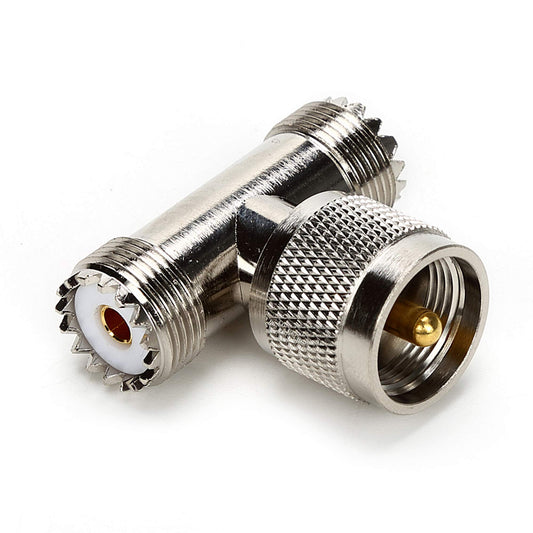 TLS.eagle PL-259 UHF Connector Male to SO-239 Dual Female RF Coaxial Splitter Adapter Pack of 1