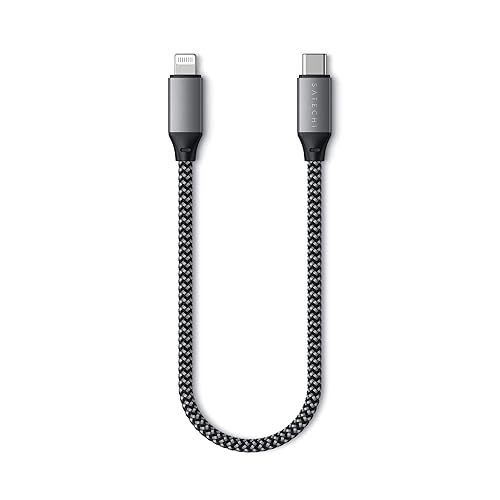Satechi USB-C to Lightning Charging Cable - 25 cm - Apple MFi Certified - for iPhone 14 Pro/14/14 Plus, iPhone 13 Pro Max/13 Pro/13 Mini/13, iPhone…