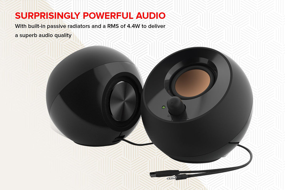Creative Pebble, 2.0 USB Desktop Stereo Speakers for PC/Laptop, White