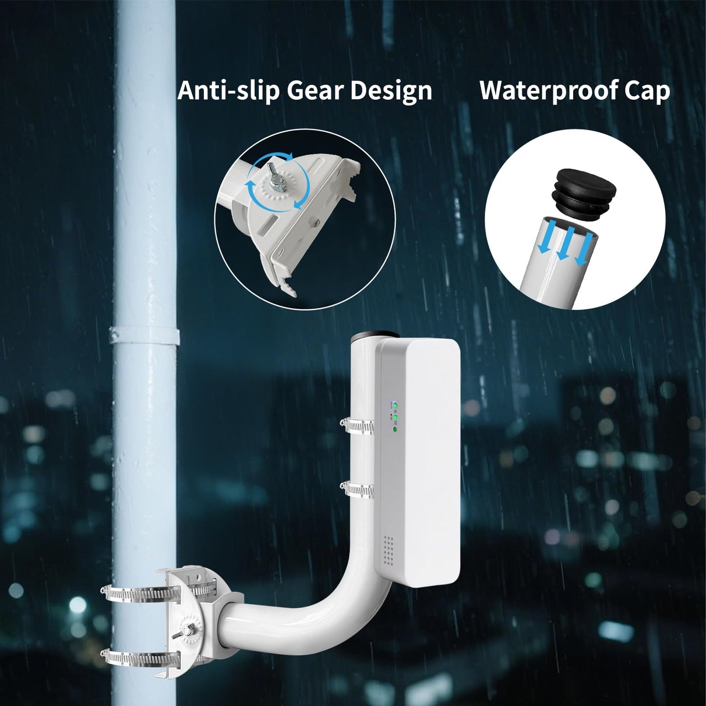 2 Pack Adjustable Universal Wireless Bridge Bracket Mount, Pole and Wall-Mounted Mount for Outdoor Antenna Point to Point AP Access Point Client