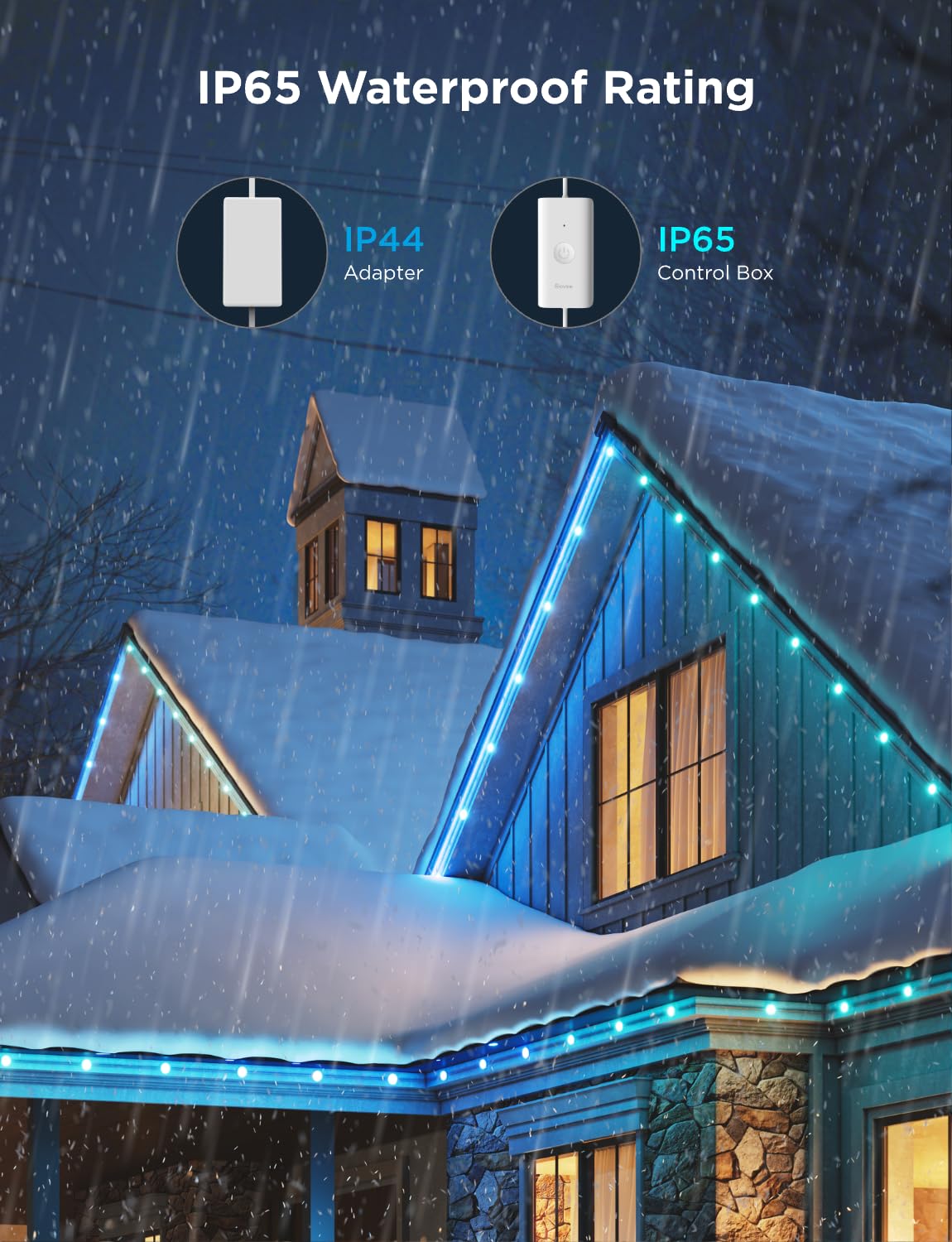 Govee Outdoor LED Strip Lights, 45 RGBIC LED Lights 100FT String Lights with 65 Scene Modes, Halloween Decoration Work with Alexa, Google, APP