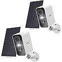 ieGeek Solar Security Cameras Wireless Outdoor, 2 Pack 2K WiFi Battery Camera System for Home Surveillance, Battery Powered Cam with 3MP Color Night