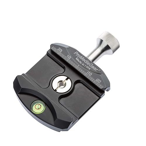 C60 Arca-Swiss Compatible Quick Release Clamp with 1-4" Hardened Thread Insert with Bubble Level