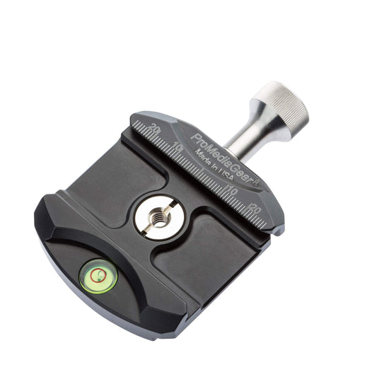 C60 Arca-Swiss Compatible Quick Release Clamp with 1-4" Hardened Thread Insert with Bubble Level