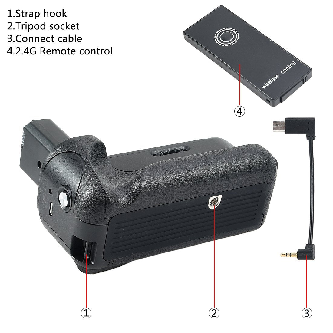 DSTE Pro IR Remote Control VG-6300 Vertical Battery Grip + 2X NP-FW50 Battery Compatible with Sony A6300 A6400 A6100 A6000 Digital Camera