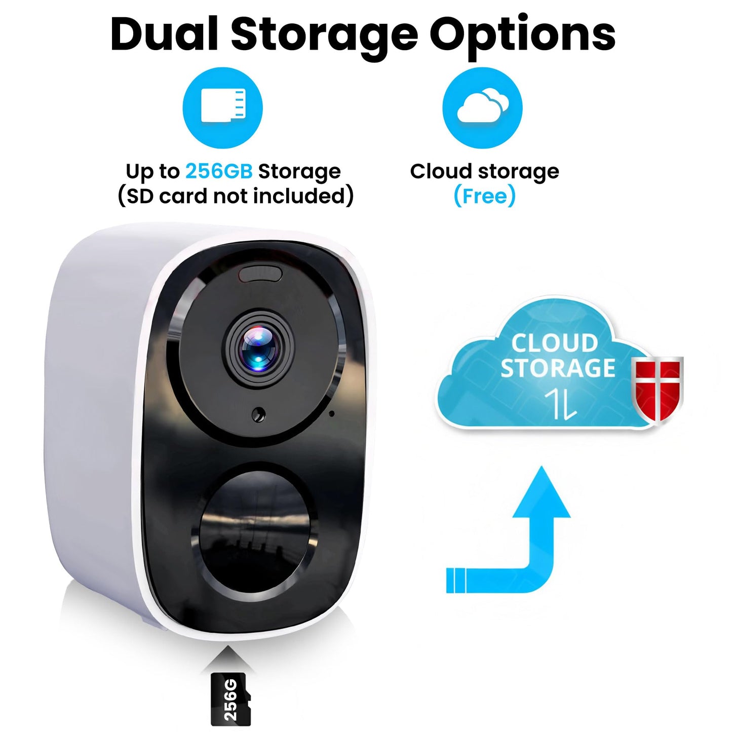 2026 Upgraded 2K Security Cameras Wireless Outdoor (2 Pack), Free Cloud Storage, Long Battery Life, AI Motion Detection, Spotlight & Siren