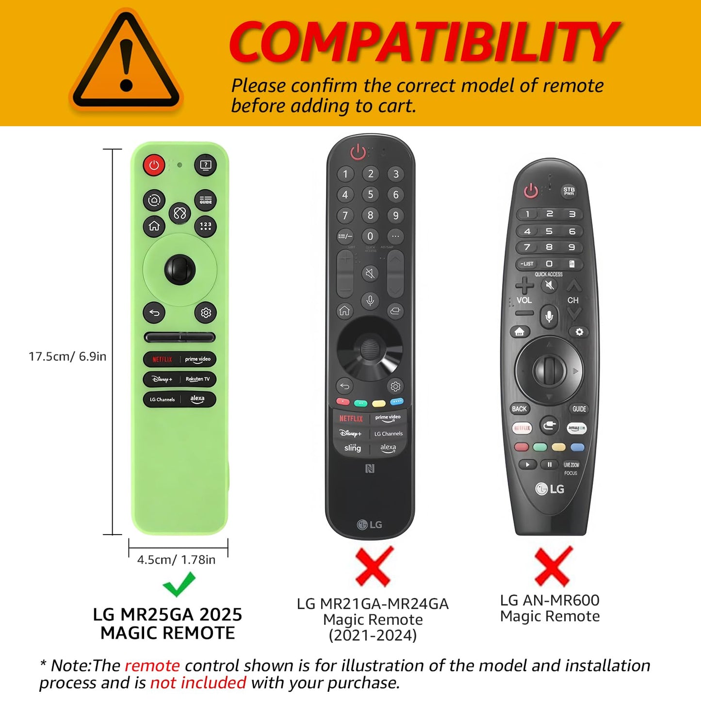 [2-Pack] Climberer Remote Cover for LG Magic Remote - Protective Silicone Case Compatible with 2025 LG OLED TV Series, Anti-Slip Design, Fits MR25GA