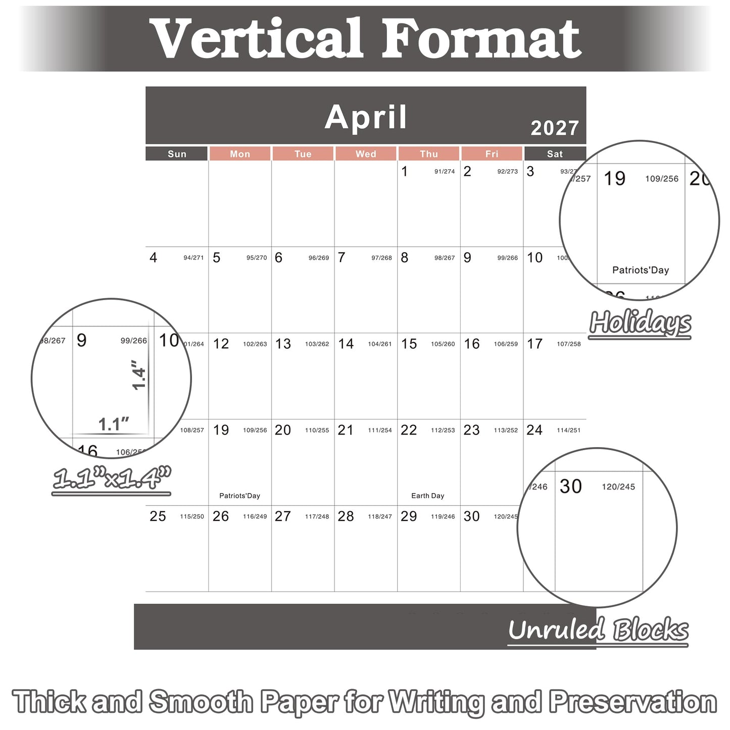 Vibrant Focus 2024-2025 Yearly Wall Calendar - 2024-2025 Wall Calendar, 2024-2025 Yearly Wall Calendar&Planner with Thick Paper, July 2024 - June