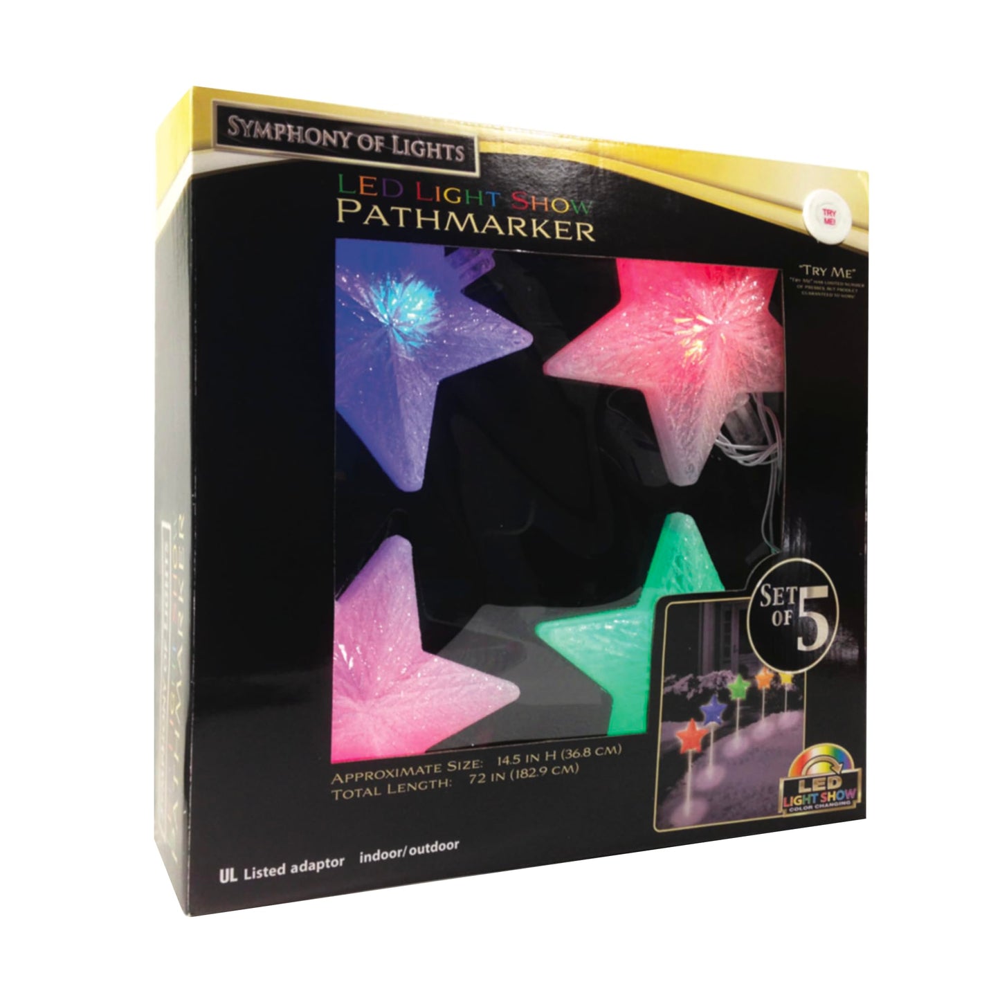 Brite Star 5 ct 23.25 in H Symphony of Lights Color Changing Light Show Star Pathmarkers