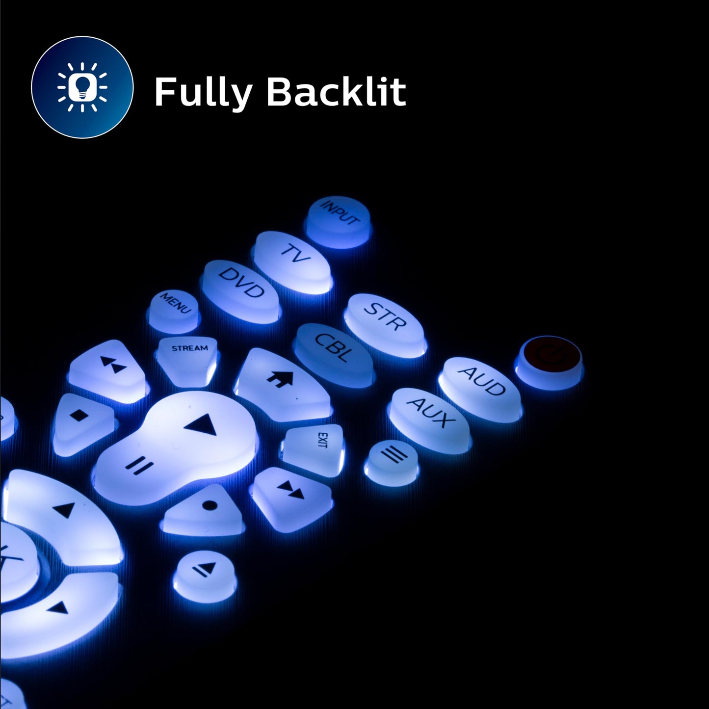 Backlit Universal Remote Control by Philips, Works for Samsung, Vizio, TCL, HiSense, Sony, RCA, Panasonic, Roku, Apple TV, Smart TVs, Streaming