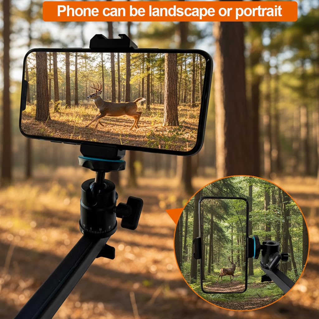 Tree Stand Phone Mount for Hunting,Camera Arm for Hunting,Treestand Phone Holder for Self Filming Hunts, Compatible Gopro,Trail Camera, iPhone, Mevo
