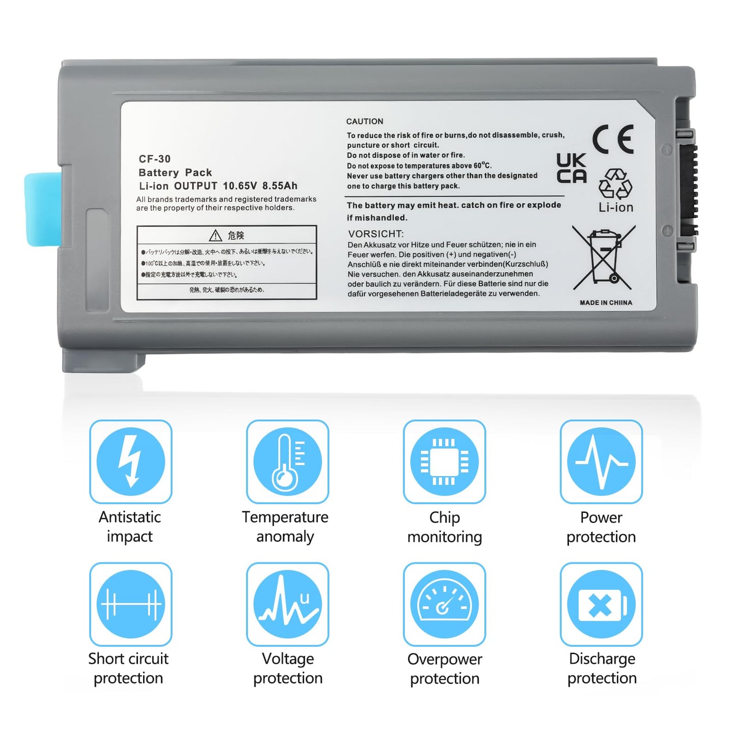 A AMANDA New Laptop Battery 9cell Replacement for Panasonic Toughbook Cf-30 Cf-31 Cf-53 CF-VZSU46 CF-VZSU46S CF-VZSU46U CF-VZSU46R CF-VZSU46AU