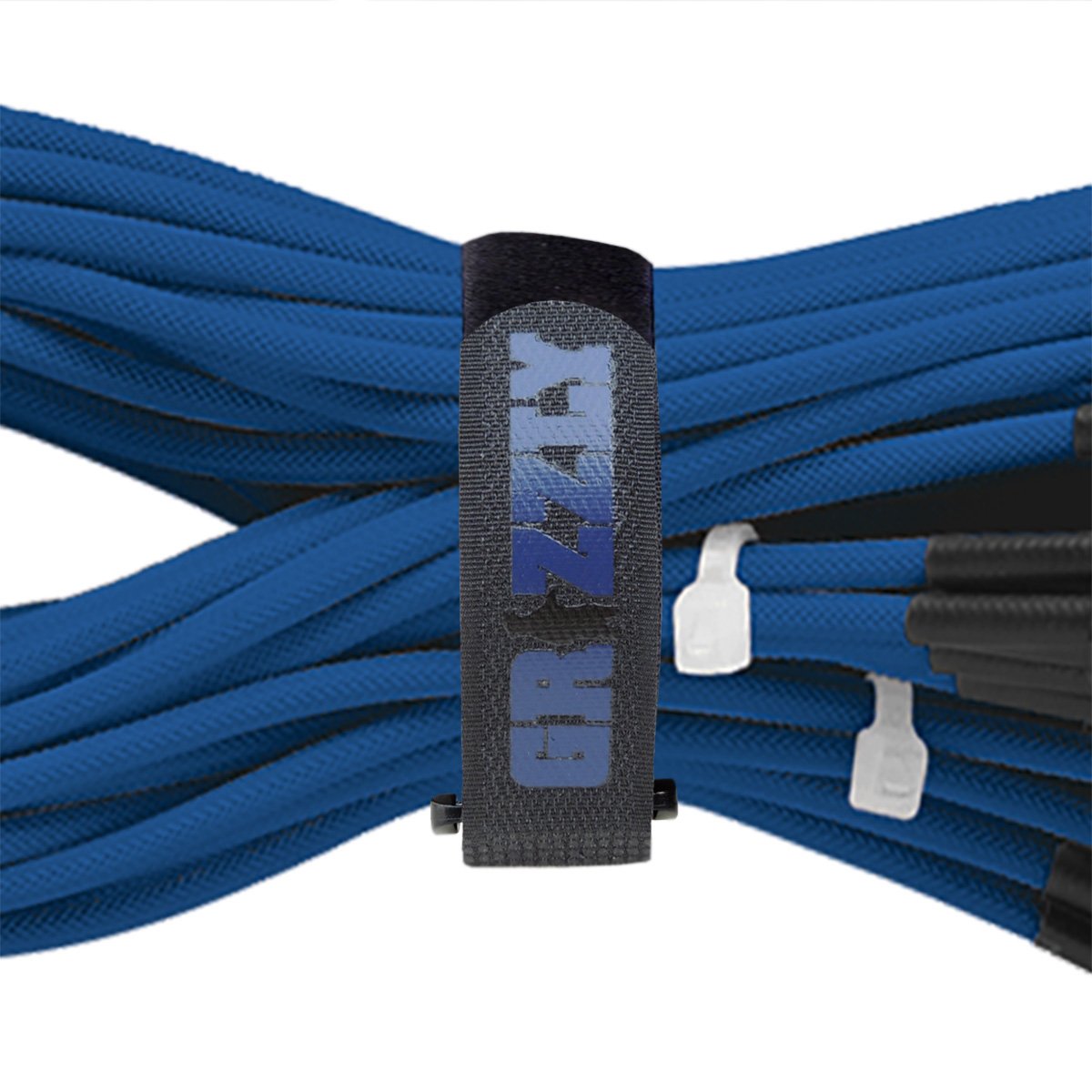 Officewerks Reusable Fastening Cable Straps and Ties, Variety Sizes (8"-12"-15"-20") Assorted 12 Pack, Black Nylon, Adjustable Multi-Purpose Hook