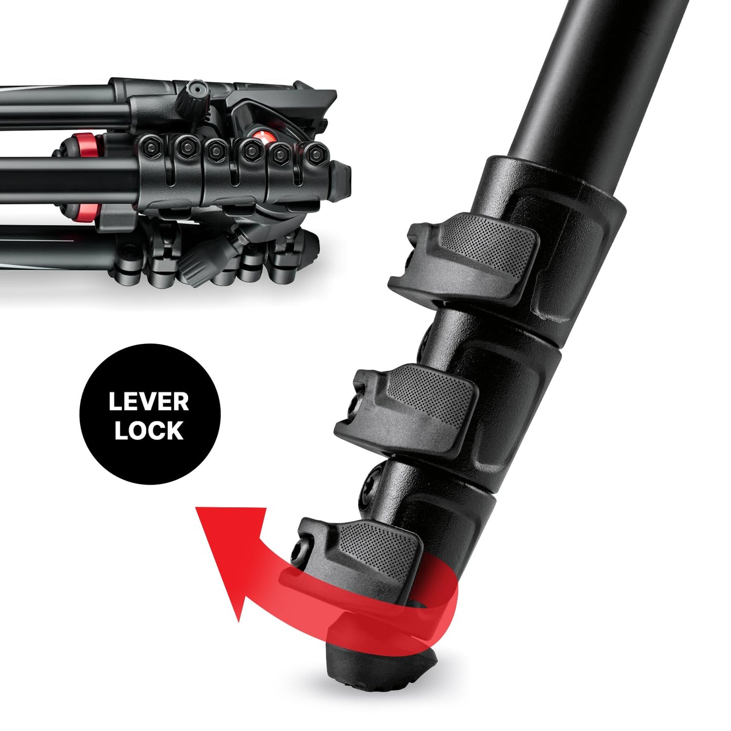 Manfrotto Befree Live, Travel Video Tripod with Video Camera Head and Lever Closure, Aluminum Tripod for DSLR, Mirrorless, Reflex Cameras and Video