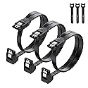 Cable Matters 3-Pack 90 Degree SATA Cable - 18 Inch, SATA III 6Gbps Right Angle Data Cable for SSD, HDD, CD/DVD Drives, Hard Drive, Optical Drive