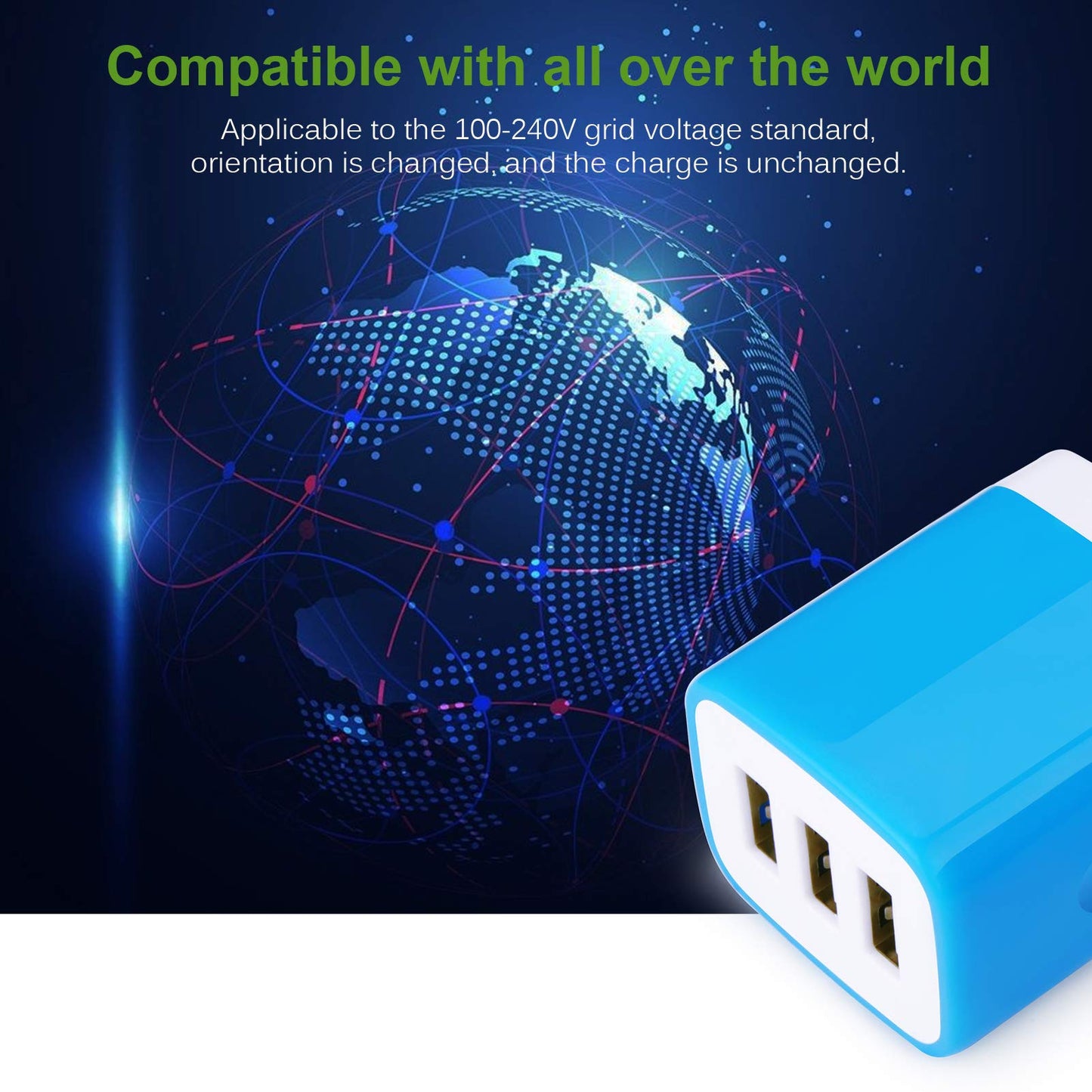 Charger Plug, Charging Block Sicodo 5-Pack 3.1Amp 3-Port USB Cube for iPhone 17/16/15/14/13/12/SE/11Pro Max, Plus, Samsung Galaxy, LG, Moto, Kindle