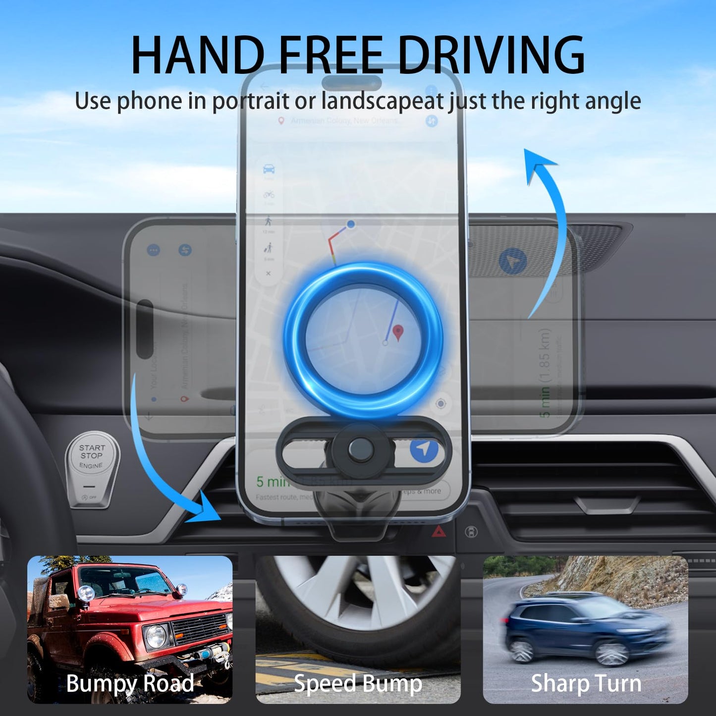 Mag-Safe Car Mount, Adjustable [Quick Install] Ultra Magnetic car phone holder, Air Vent Phone Holders for Your Car, Car Accessories Fit for iPhone 17