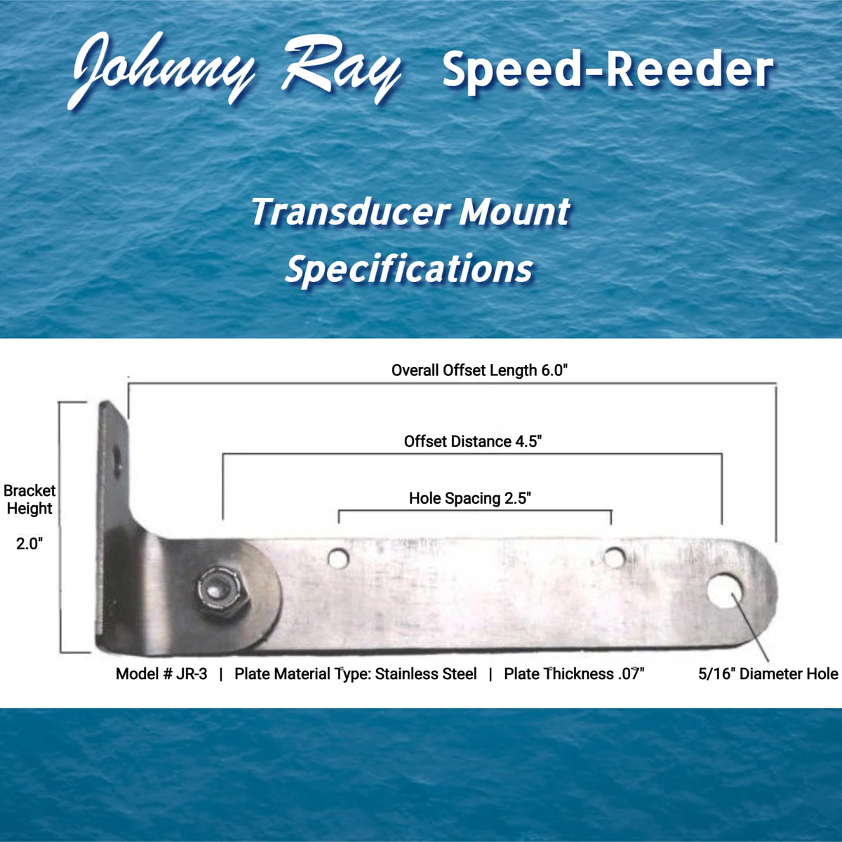 Transducer Bracket, Universal Speed Reeder Transom Mount for Fish Finders