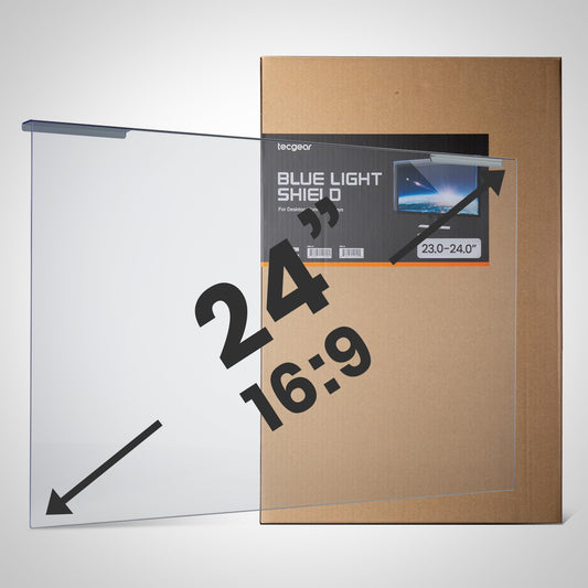 TECGEAR Blue Light Screen Protector 23-24 Inch | UV Protection Screen Filter for Computer Monitor | Blue Light Filter for Computer Monitor | Acrylic