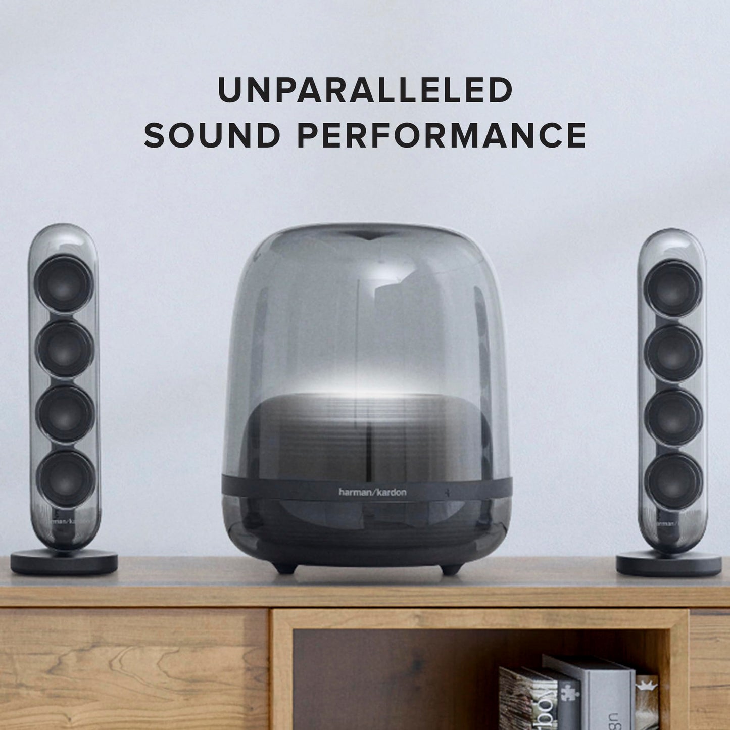 Harman Kardon HK SoundSticks 4-2.1 Bluetooth Speaker System with Deep Bass and Inspiring Industrial Design (White)