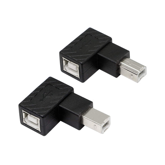 YACSEJAO USB 2.0 Type-B Printer Adapter, 2Pack 90 Degrees USB 2.0 B Male to Type-B Female Printer Adapter? for Printer, Scanner, Mobile HDD